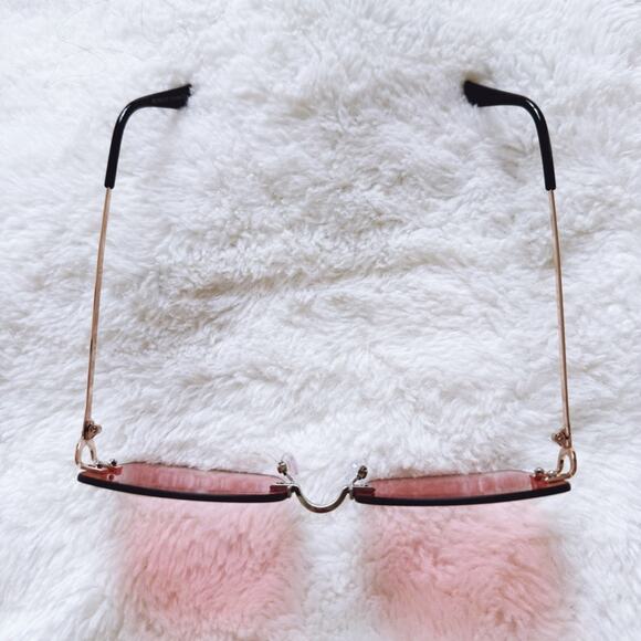 Laurel Clear Orange Rimless Sleek Sunglasses - Picture 4 of 11